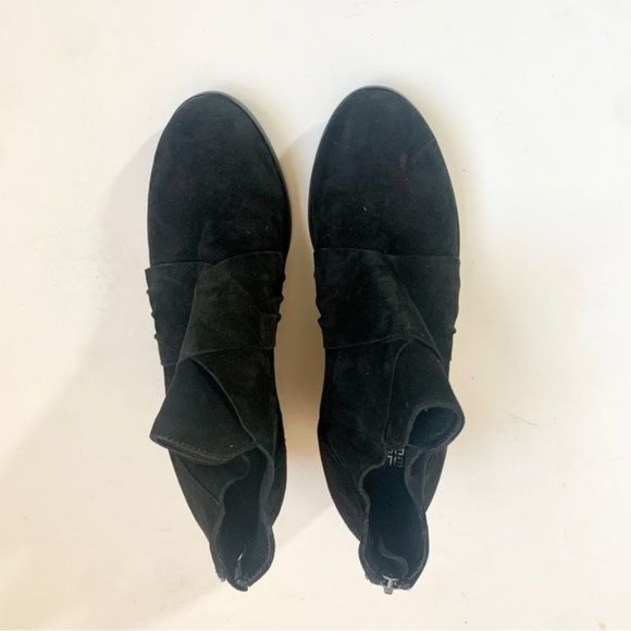 EILEEN FISHER Black Suede Irwin Block Heel Booties Sz 6.5 Comfort Ankle Boot - Picture 8 of 8